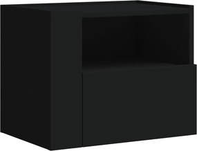 vidaXL Κομοδίνο Επιτοίχιο Μαύρο 45x30x35 εκ.