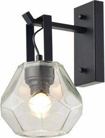 Απλίκα Τοίχου Aca V371481WC Black Matt/Clear