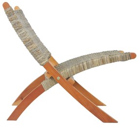 vidaXL Καρέκλα από Φυσικό Ρατάν Kubu και Μασίφ Μαόνι