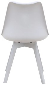 Καρέκλα τραπεζαρίας Viva Megapap PP - PU λευκό - ξύλινο λευκό πόδι 48,5x54x80εκ.