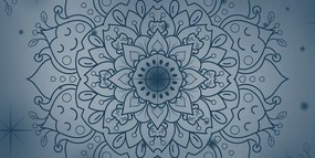 Εικόνα σκούρο μπλε λουλούδι μάνταλα - 120x60