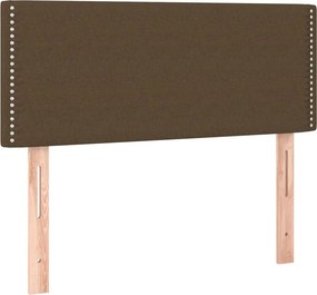 vidaXL Κρεβάτι Boxspring με Στρώμα Σκούρο Καφέ 100x200 εκ. Υφασμάτινο