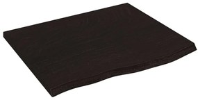vidaXL Επιφ. Τραπεζιού Σκούρο Καφέ 60x50x2 εκ Επεξ. Μασίφ Ξύλο Δρυός