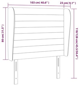 Κεφαλάρι με Πτερύγια Μαύρο 103x23x118/128 εκ. Υφασμάτινο 3118088