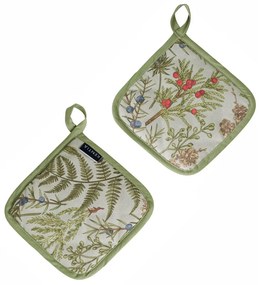 Πιάστρες Topino (Σετ 2τμχ) 20X20 Green Kentia Cotton-Polyester