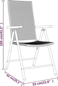 vidaXL Σετ Τραπεζαρίας Κήπου 5 Τεμαχίων Μαύρο