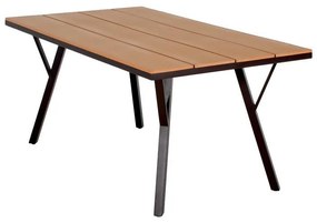 Τραπέζι FL6514 Fylliana Μεταλλικό Polywood Καφέ 160x91x72 εκ. 160x91x72 εκ.