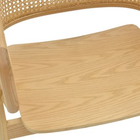 Πολυθρόνα Wenzy pakoworld φυσικό Rattan - μασίφ ξύλο toon 58x58x82εκ