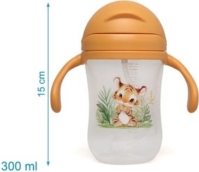Παγούρι 300ml Με Καλαμάκι Kiokids Λιονταράκι 6334