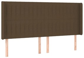 Κεφαλάρι με Πτερύγια Σκούρο Καφέ 203x16x118/128 εκ. Υφασμάτινο 3119843