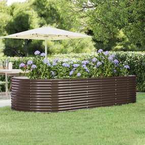 vidaXL Ζαρντινιέρα Καφέ 291x140x68 εκ. Ατσάλι με Ηλεκτρ. Βαφή Πούδρας