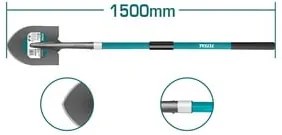 TOTAL THTH12101 Φτυάρι Μεταλλικό με Fiberglass Χειρολαβή 1500mm
