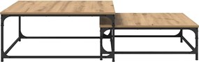 vidaXL Τραπεζάκι σαλονιού 2 pcs Artisan Oak 80 x 80 x 35 cm