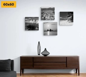 Σετ εικόνων επίγειος παράδεισος σε μαύρο & άσπρο - 4x 60x60