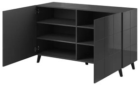 chest of drwewr KOM2D REJA graphite gloss/graphite gloss DIOMMI CAMA-REJA-KOM2D-GRA/GRA