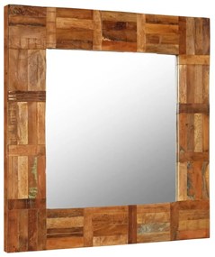 Καθρέφτης Τοίχου 60 x 60 εκ. από Μασίφ Ανακυκλωμένο Ξύλο - Καφέ