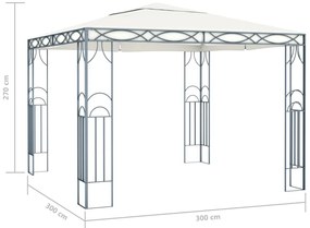 vidaXL Κιόσκι Κρεμ 300 x 300 εκ.