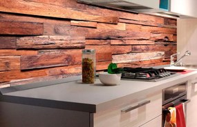 Αυτοκόλλητη φωτοταπετσαρία για απομίμηση κουζίνας ξύλινης επένδυσης - 260x60