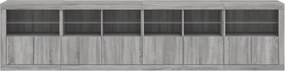 vidaXL Μπουφές με LED Γκρι Sonoma 283 x 37 x 67 εκ.
