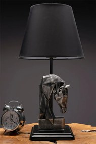 Stewehome πορτατίφ με φιγούρα αλόγου μαύρο ασημί 24x50 cm