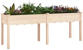 vidaXL Γλάστρα με Επένδυση 203 x 53 x 76 εκ. από Μασίφ Ξύλο Ελάτης