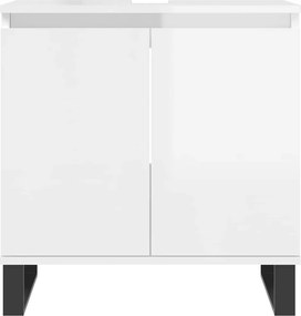 vidaXL Ντουλάπι Μπάνιου Γυαλ. Λευκό 58 x 33 x 60 εκ. από Επεξεργ. Ξύλο