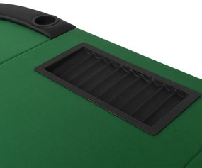 vidaXL Τραπέζι Πόκερ 9 Ατόμων Πτυσσόμενο Οβάλ Πράσινο