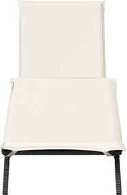 vidaXL Ξαπλώστρα Μαύρη από Συνθετικό Ρατάν με Μαξιλάρι