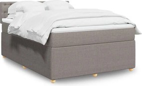 vidaXL Κρεβάτι Boxspring με Στρώμα Taupe 140x190 εκ. Υφασμάτινο