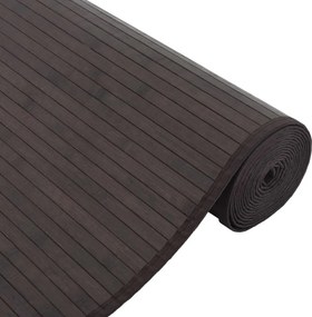 vidaXL Χαλί Ορθογώνιο Σκούρο Καφέ 80 x 200 εκ. Μπαμπού