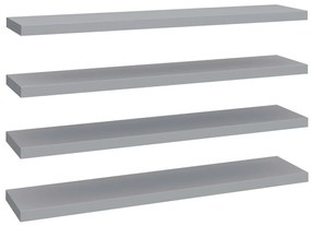 vidaXL Ράφια Τοίχου 4 τεμ. Γκρι 120x23,5x3,8 εκ. MDF