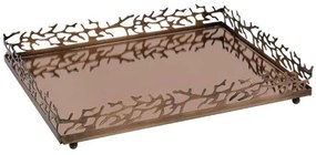 Διακοσμητικός Δίσκος Με Καθρέπτη Dalli 835-123-229 40x30x5cm Bronze Metal