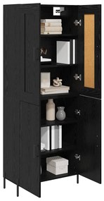 vidaXL Highboard 2 pcs Μαύρη Οξυά Επεξεργασμένο ξύλο