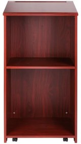 VEVOR Podium Stand, 47 in Hostess Stand with 4 Rolling Wheels, Wood Podium with Storage Shelves, and Slant Desktop, Lecterns &amp; Podiums for Church, Office, School, Home, Brown
