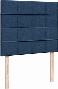 vidaXL Κρεβάτι Boxspring με Στρώμα Μπλε 120x200 εκ. Υφασμάτινο