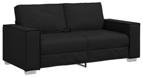 vidaXL Καναπές Loveseat Μαύρος 140 εκ Ψεύτικο Δέρμα