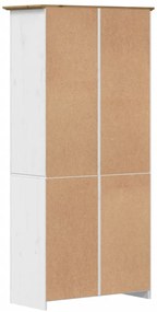vidaXL Βιβλιοθήκη BODO Λευκή/Καφέ 82x40x173 εκ. από Μασίφ Ξύλο Πεύκου