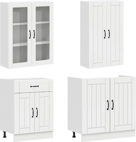 vidaXL Μονάδα κουζίνας LUCCA 8 pcs Γυαλιστερό Λευκό Επεξεργασμένο Ξύλο