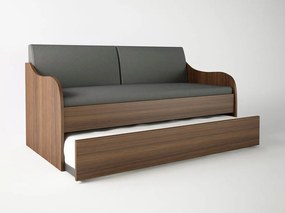 Intrahome Κρεβάτι-καναπές "SILKY" με συρόμενο κρεβάτι σε χρώμα καρυδί 80x190 Intrahomesa-00652439