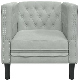 vidaXL Πολυθρόνα Τσέστερφιλντ Argyle Ανοιχτό γκρι 71 x 74.5 x 70.5 εκ.