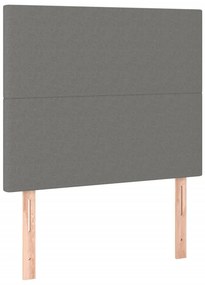 vidaXL Κρεβάτι Boxspring με Στρώμα &amp; LED Σκ.Γκρι 120x200 εκ Υφασμάτινο