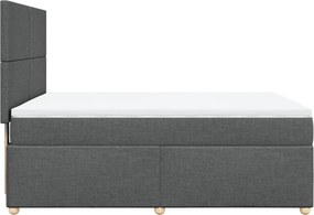 vidaXL Κρεβάτι Boxspring με Στρώμα Σκούρο Γκρι 140x200 εκ Υφασμάτινο