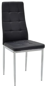 Καρέκλα Cube pakoworld PU μαύρο-πόδι χρωμίου - Τεχνόδερμα - 127-000109