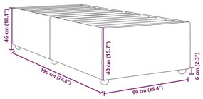 Σκελετός Κρεβατιού Χωρίς Στρώμα Μαύρο 90x190 εκ. Υφασμάτινο - Μαύρο