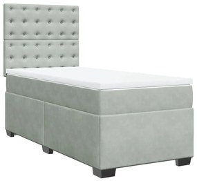 ΚΡΕΒΑΤΙ BOXSPRING ΜΕ ΣΤΡΩΜΑ ΑΝΟΙΧΤΟ ΓΚΡΙ 90X190 ΕΚ. ΒΕΛΟΥΔΙΝΟ 3290798