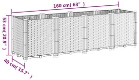 ΖΑΡΝΤΙΝΙΕΡΑ ΚΗΠΟΥ ΓΚΡΙ 160X40X53 ΕΚ. ΠΟΛΥΠΡΟΠΥΛΕΝΙΟ 367856