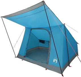 vidaXL Σκηνή Camping 4 ατόμων Αδιάβροχο Μπλε ταφτάς