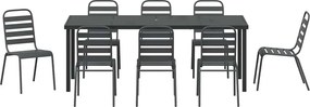 vidaXL Σέτ φαγητού για κήπο 9 τμχ. Ανθρακί