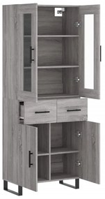 vidaXL Ντουλάπι Γκρι Sonoma 69,5 x 34 x 180 εκ. Επεξεργασμένο Ξύλο