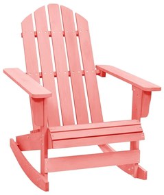 Καρέκλα Κήπου Adirondack Κουνιστή Ροζ από Μασίφ Ξύλο Ελάτης - Ροζ